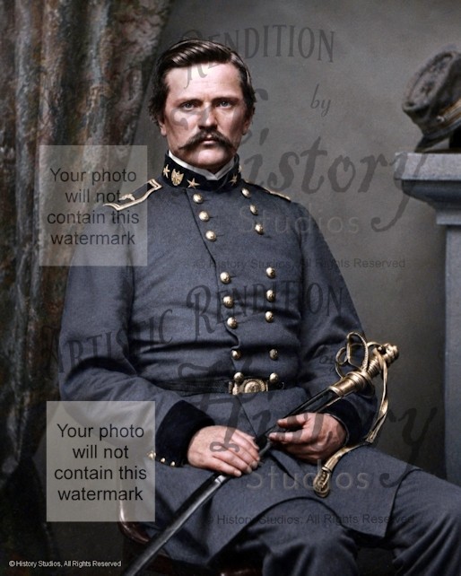 Colorized Artistic Rendition: CSA General Simon Bolivar Buckner, Civil War Photo