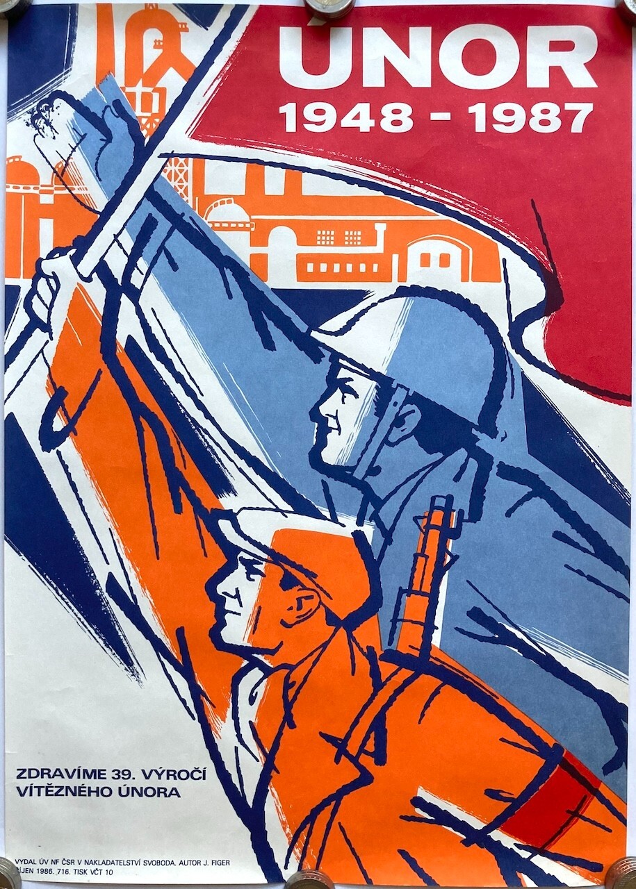 Original Vintage Poster FEBRUARY 1948 – COMMUNISM -SOCIALISM -ANNIVERSARY – 1987