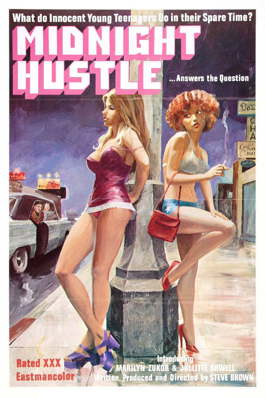 1977 MIDNIGHT HUSTLE VINTAGE ADULT FILM MOVIE POSTER PRINT 24×16 9 MIL PAPER