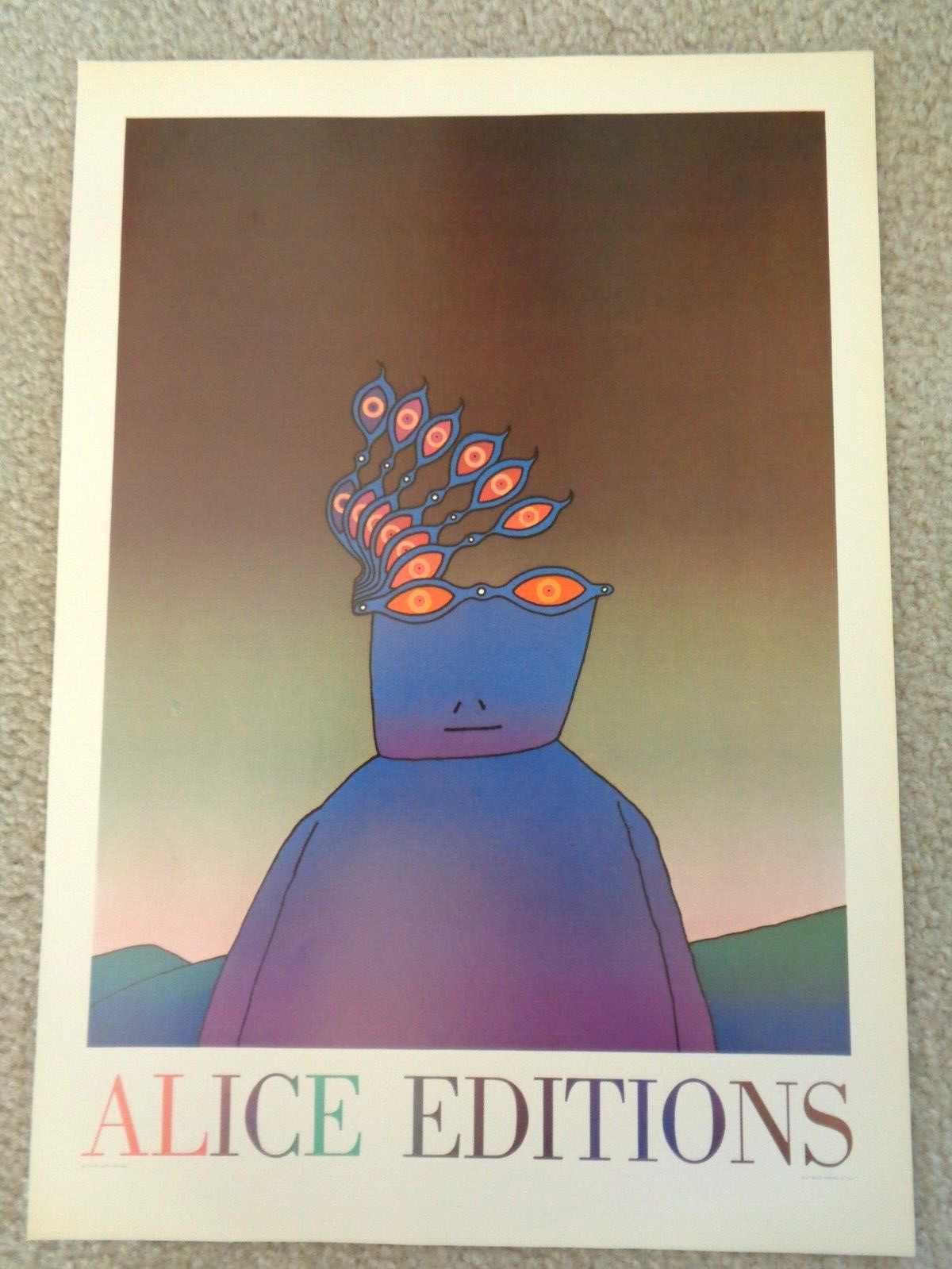 Jean Michel Folon Alice Editions Eyes Poster 1974 Print