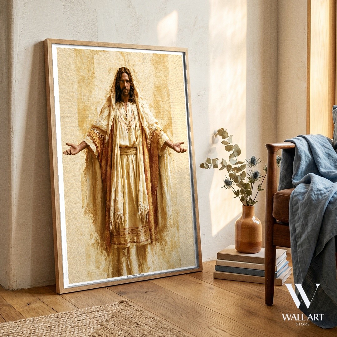 Religious Figure Realistic Poster | Inspirational Wall Art | Living Room Decor
