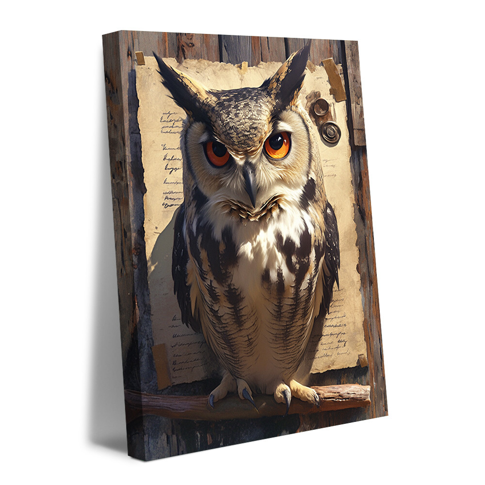 Owl Wall Art Canvas Prints,Posters,Vintage Owl Artwork,Printing Decor