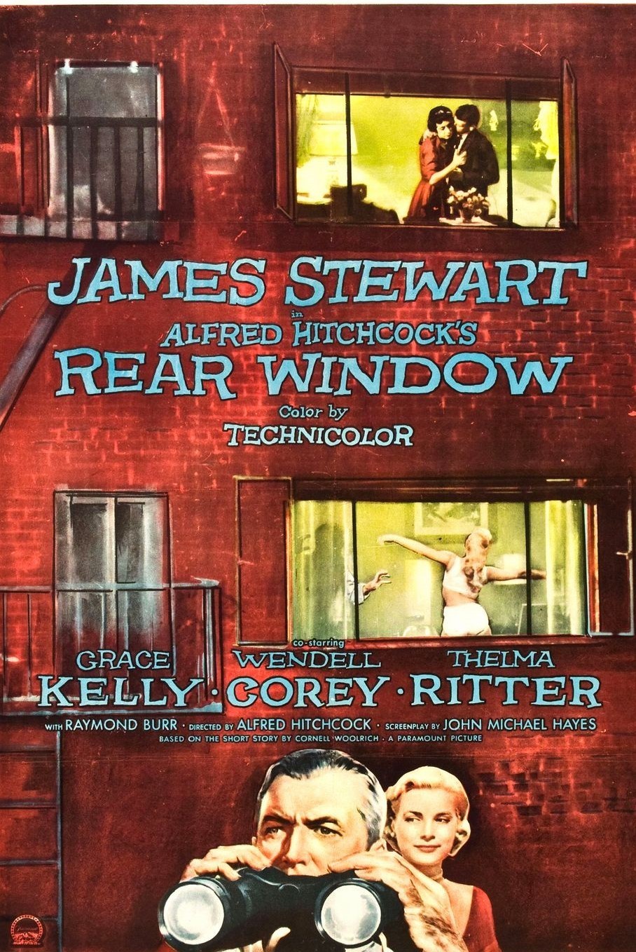 Rear Window Alfred Hitchcock 1954 Thriller Movie Poster reprint wall art 11×17