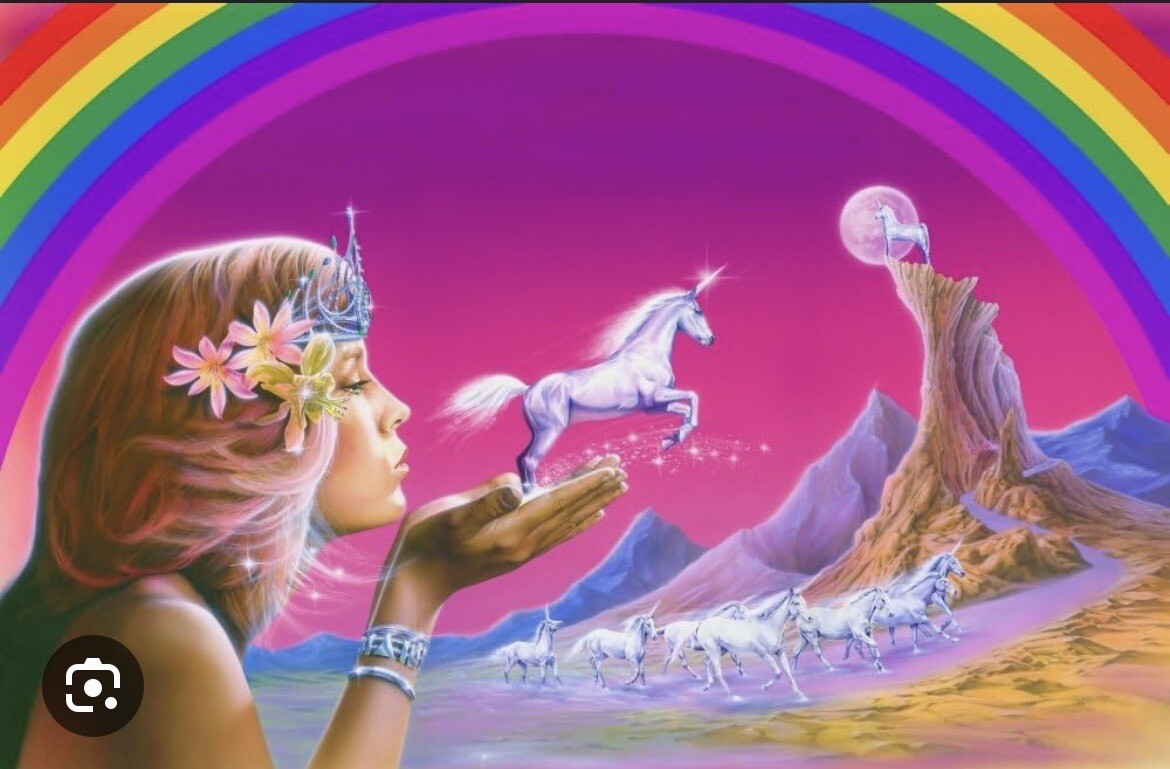 Unicorn Princess Poster Original 1988 Robin Joni SEALED