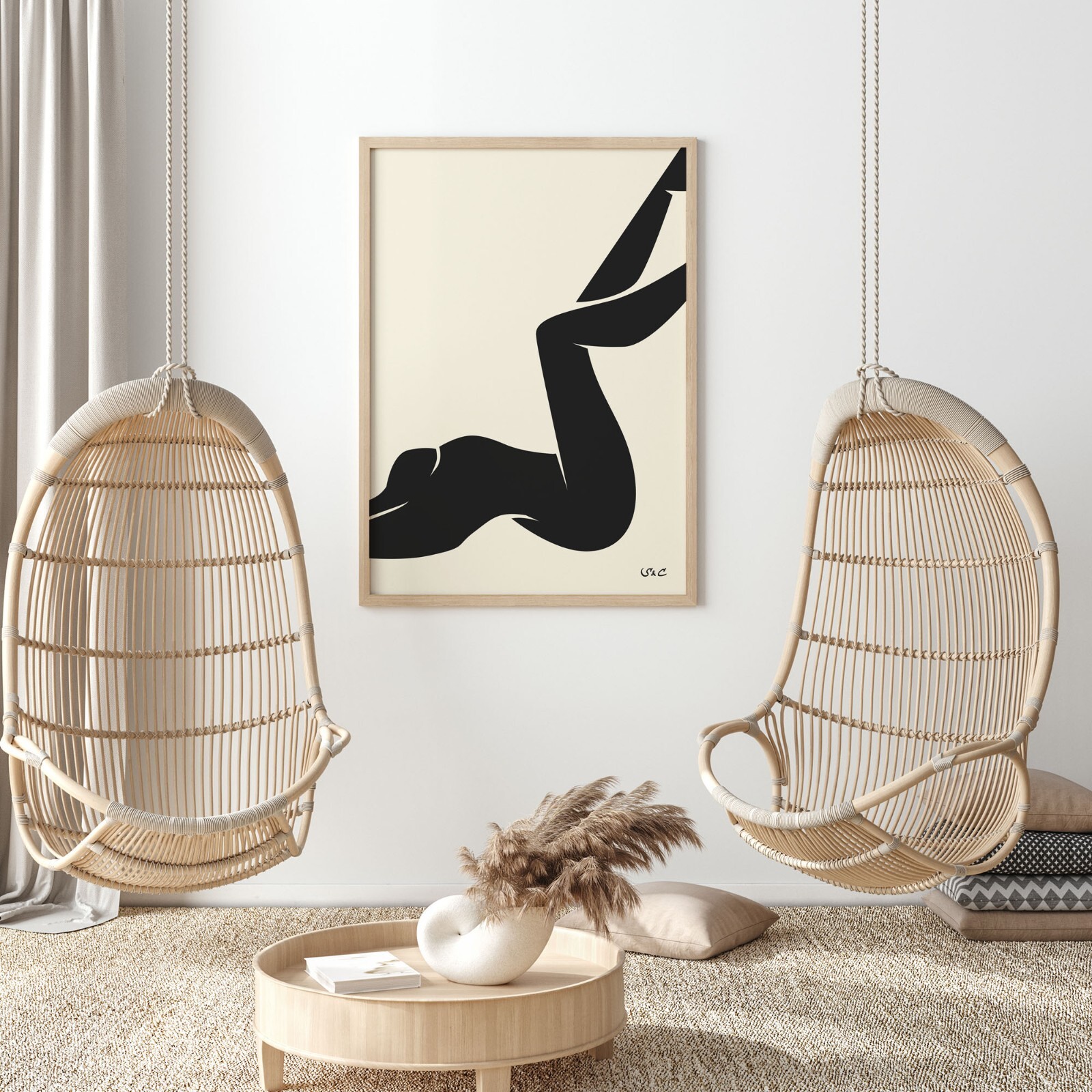 Henri Matisse Nu Bleu Inspired Abstract Woman Body Figure Poster Art Print