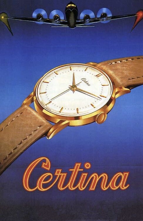 * CERTINA * Vintage Watch Maker Ad Artwork Image, Multiple sized Poster / Prints