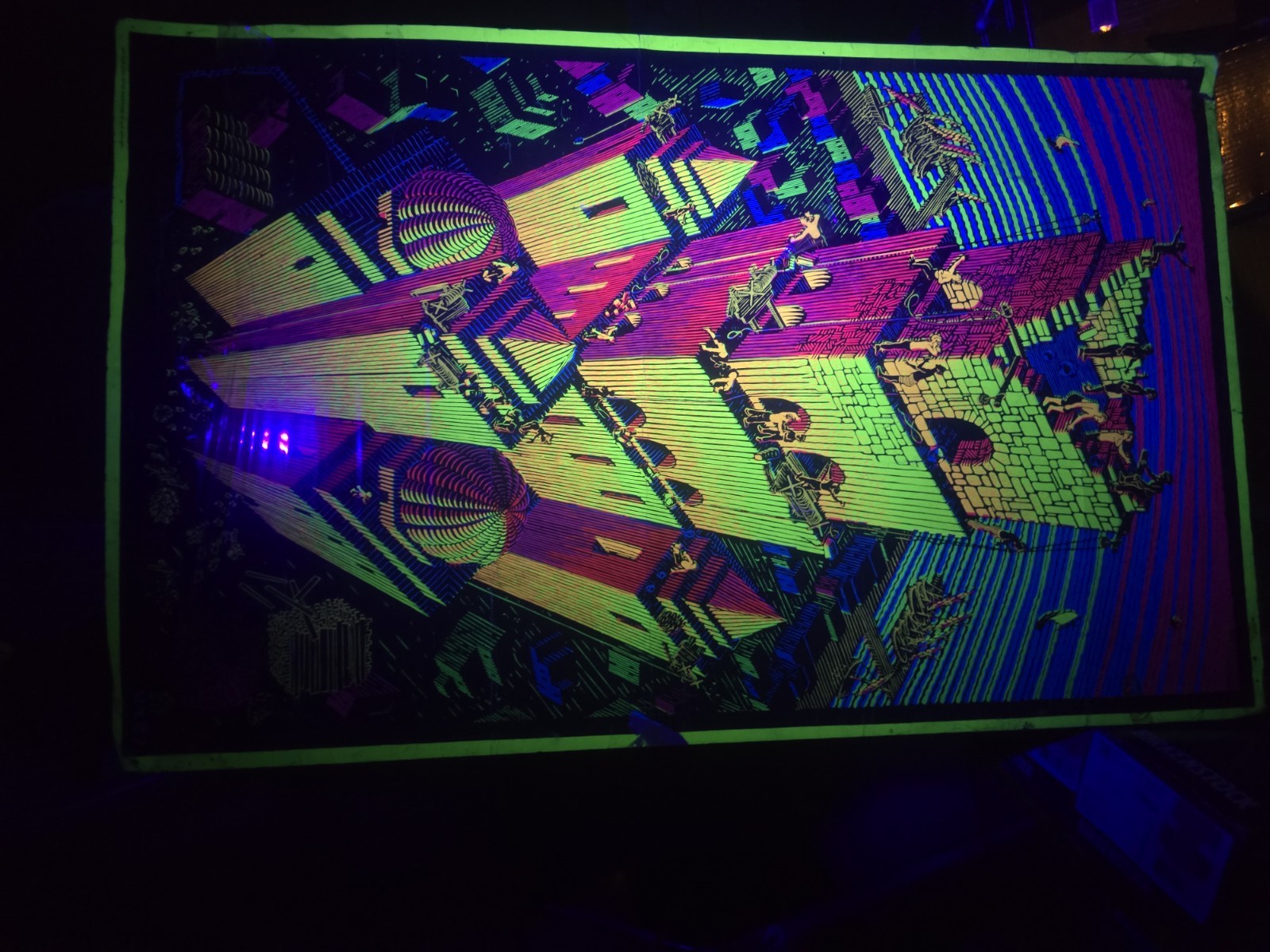 Vintage M.C Escher Victory Tower Black Light Poster SEALED