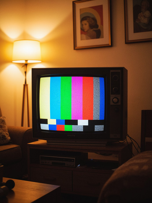 Nostalgia 20th Century 1980s Living Room Retro Vintage TV Test Pattern Print C
