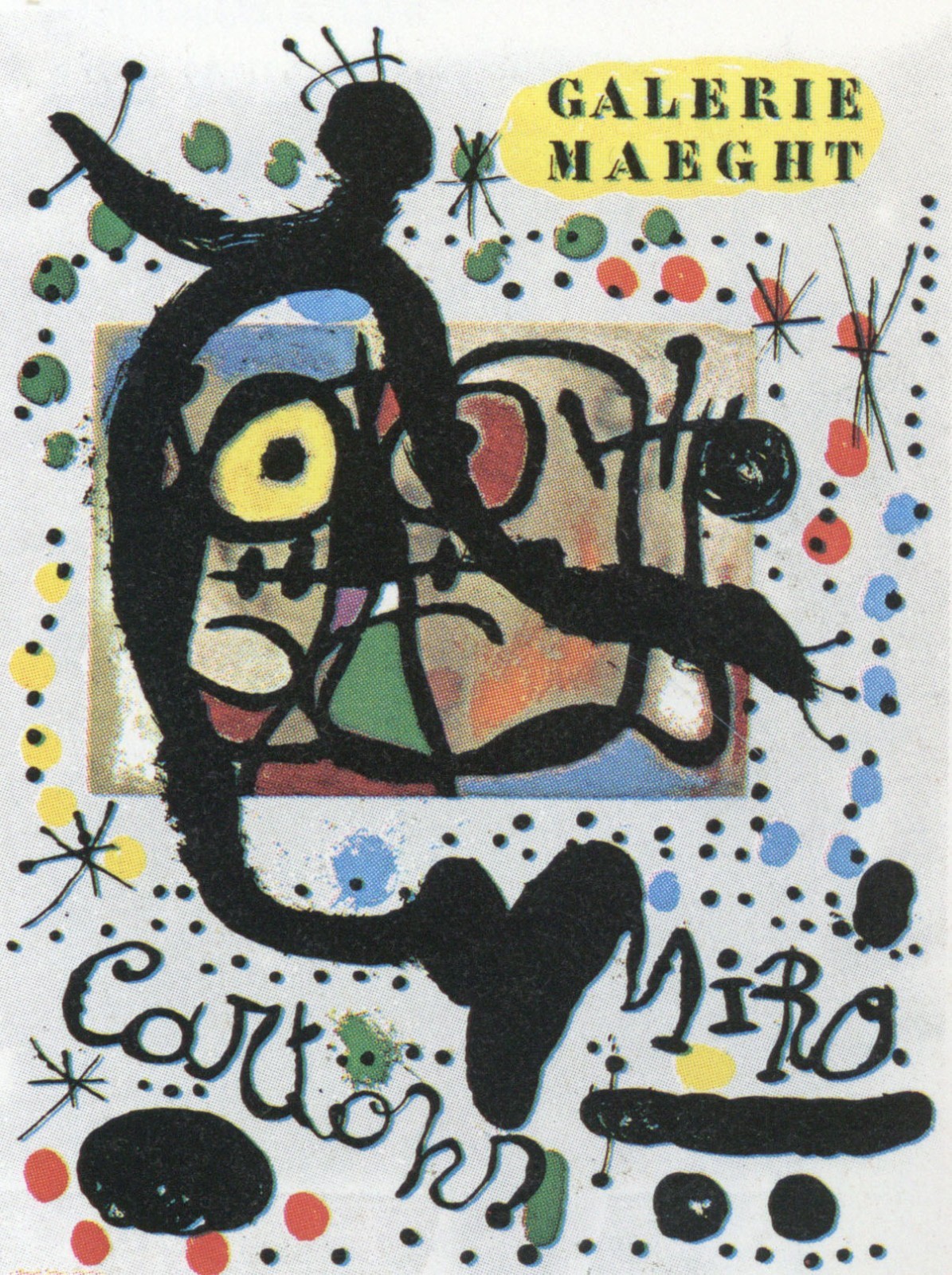 Joan Miro ” Cartons ” 1965 Lithograph Print Poster Size H 25.7 x W 19.2 in