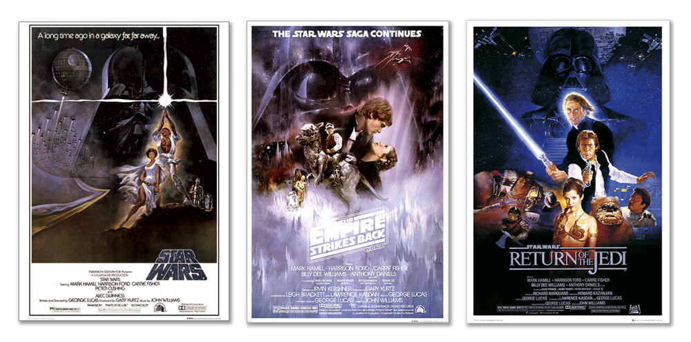 STAR WARS: EPISODE IV, V,& VI – MOVIE POSTER SET (REGULARS 1) (24″ X 36″)