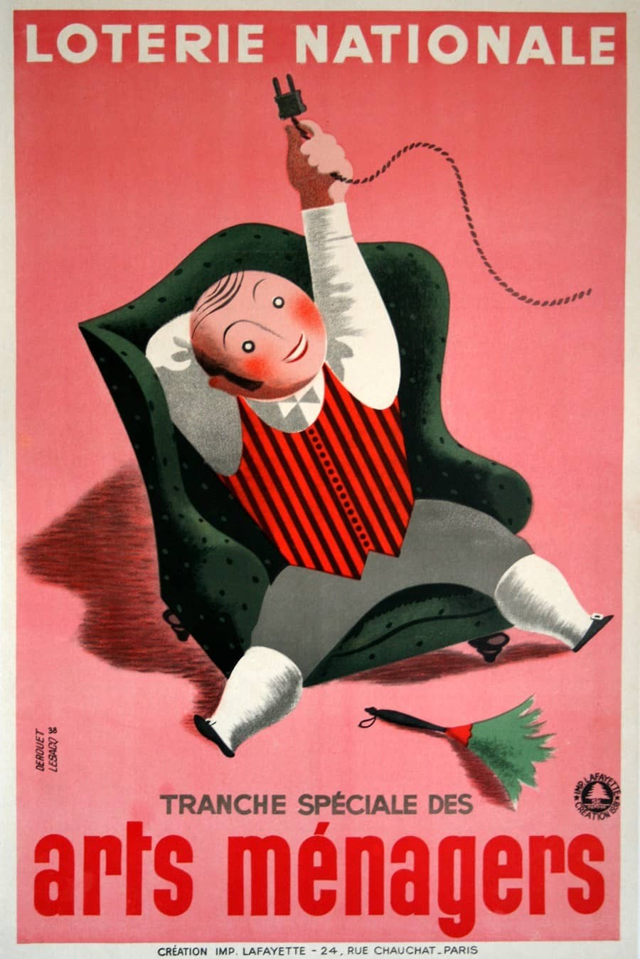 Loterie Nationale Vintage French Poster Derouet Lesacq c1939 Arts M�nagers