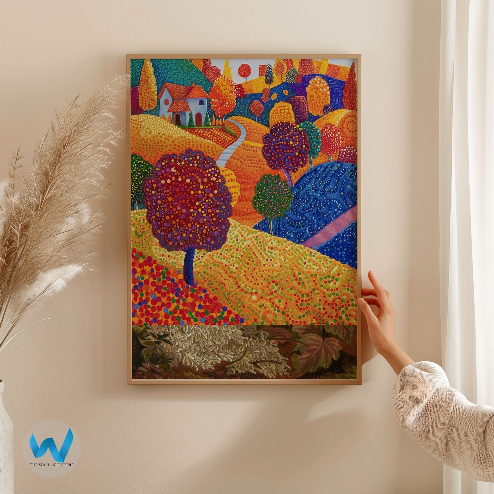 Vibrant Landscape Wall Art Poster – Colorful Countryside Scene
