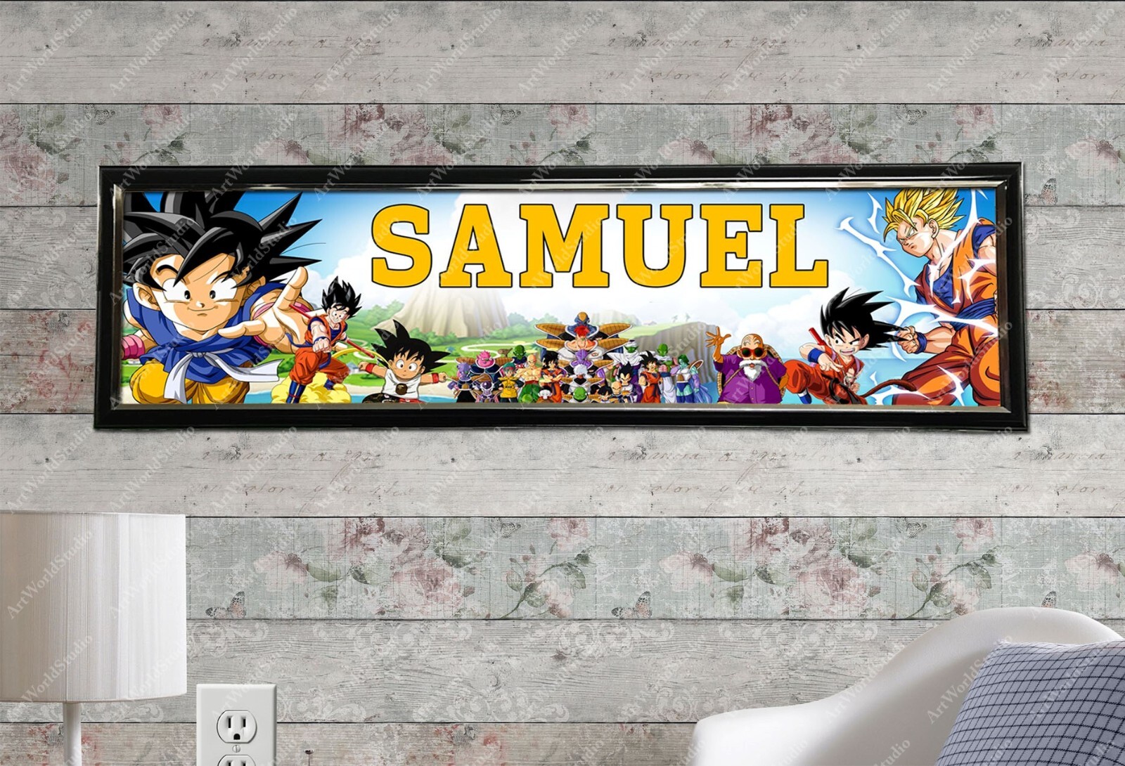 Goku – Personalized Name Poster Customized Birthday Wall Decor Banner
