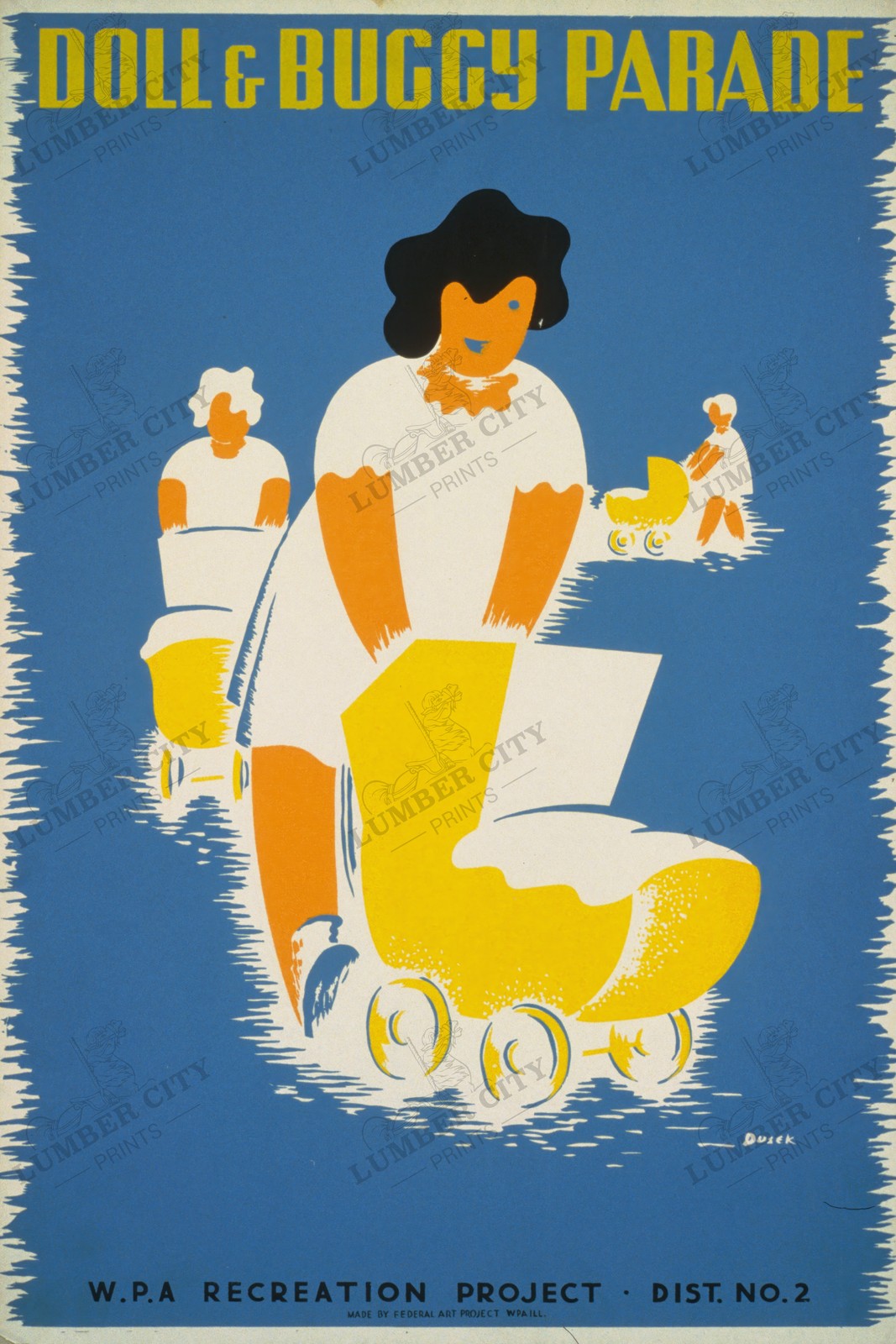 Doll Buggy Parade 1939 WPA Recreation Project Poster Wall Art Print Retro