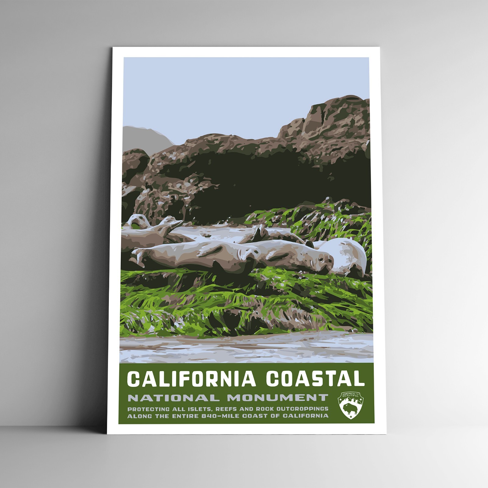 California Coastal National Monument Travel Poster / Postcard USA Multiple Sizes