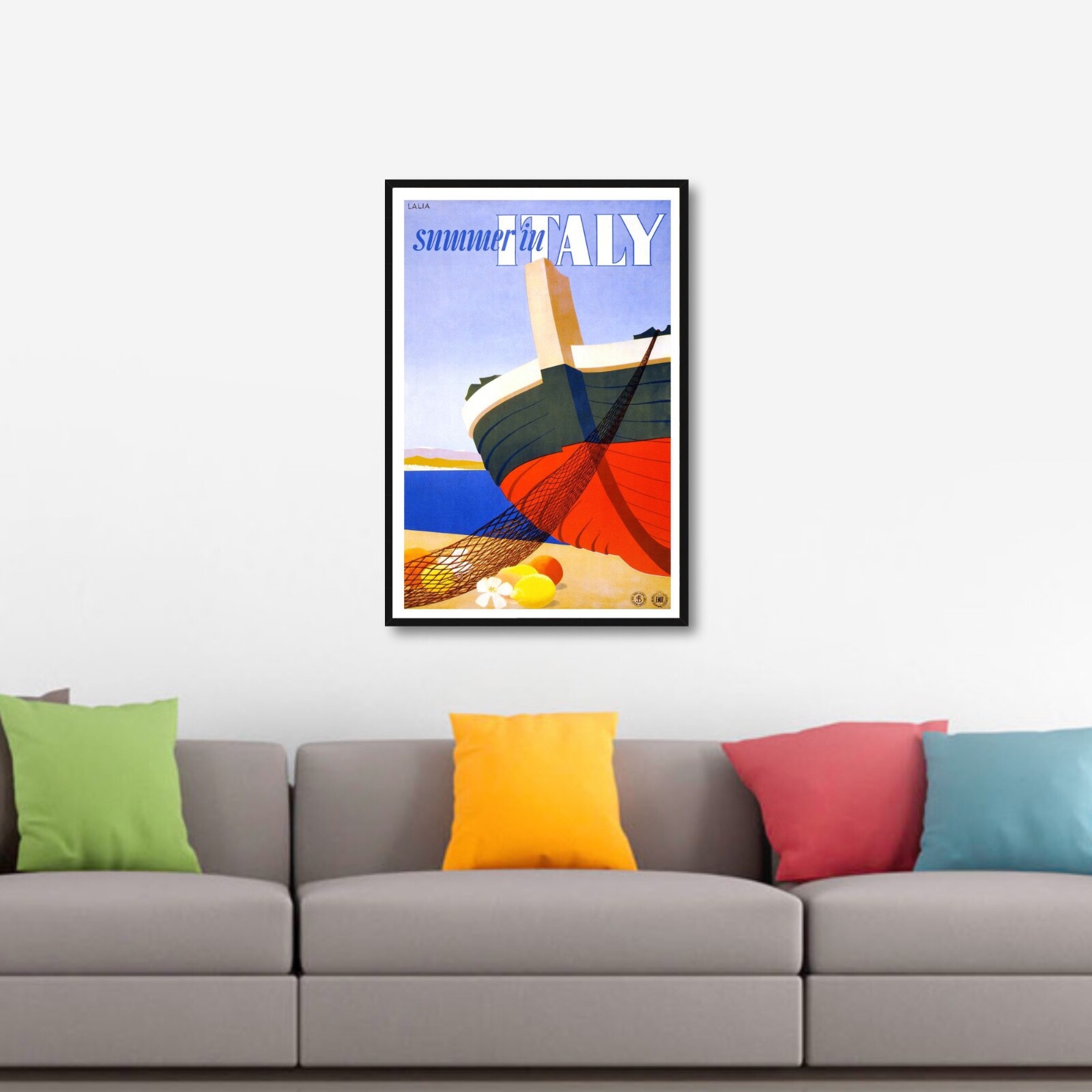 Vintage Travel Poster – Summer in Italy by Alfredo Lalia circa 1951