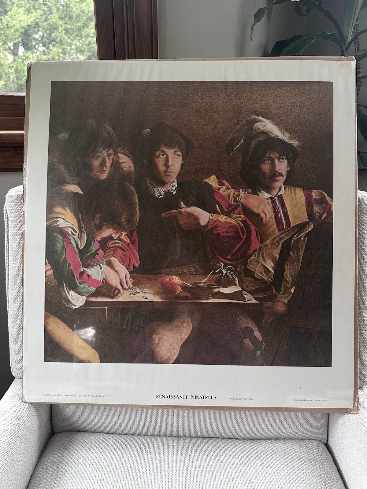 VTG Renaissance Minstrels The Beatles 1969 Poster Fabio Traverso 23” X 24.25”