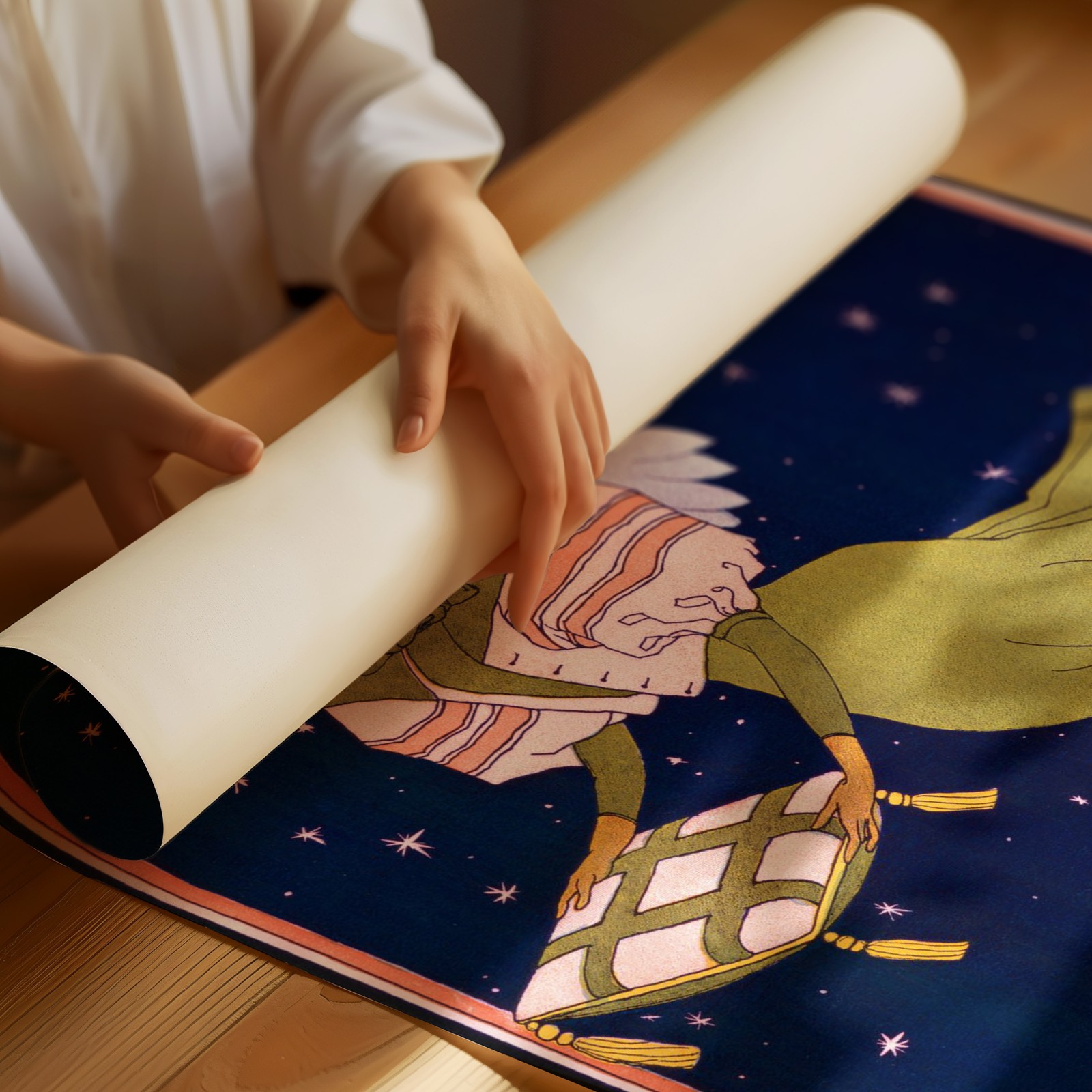 Vintage Angelic Night Sky Wall Art Poster Premium Quality Home Decor