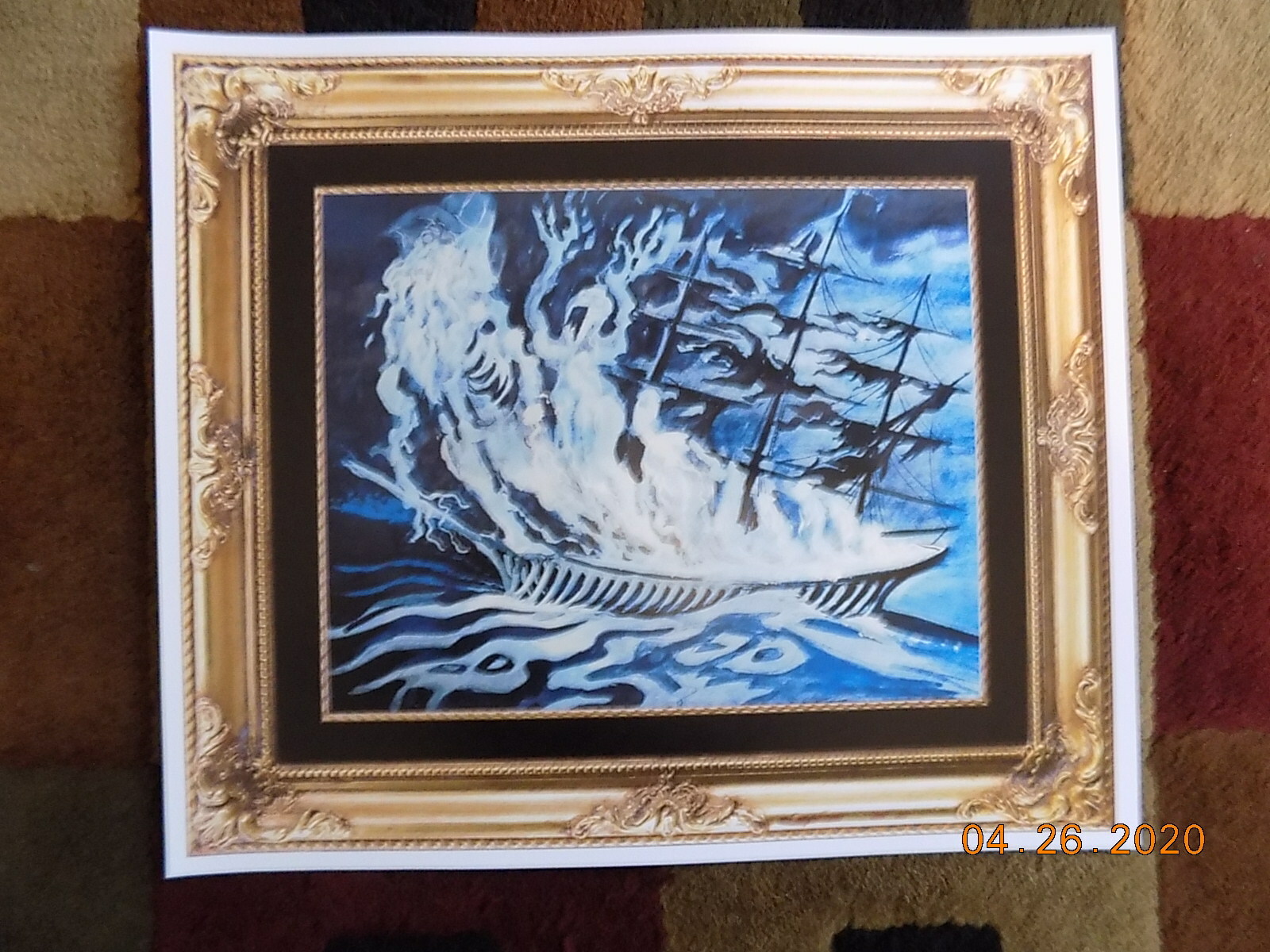 Disney Haunted Mansion ghost ship 11″ x 12.75″ Collector’s Painting Poster