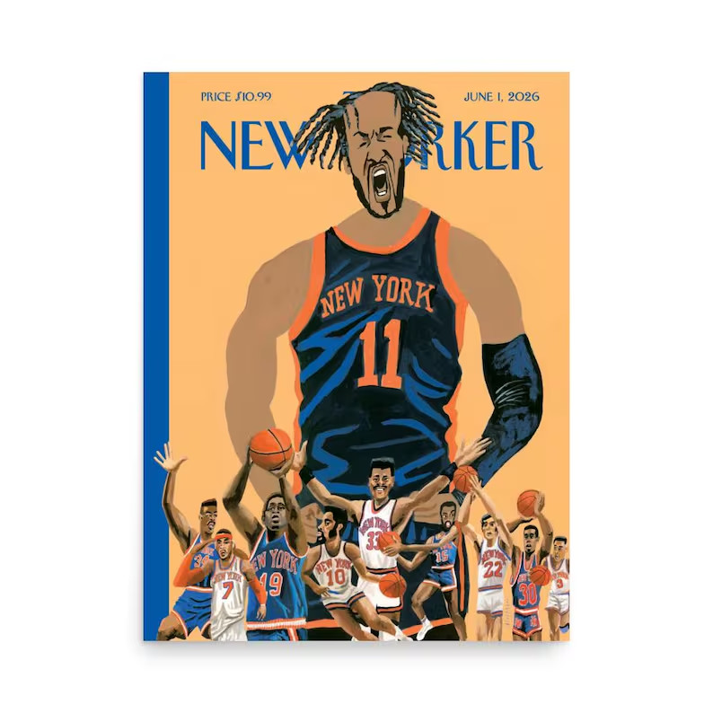 Jalen Brunson NY Knicks The New Yorker 2026 Basketball Art Poster