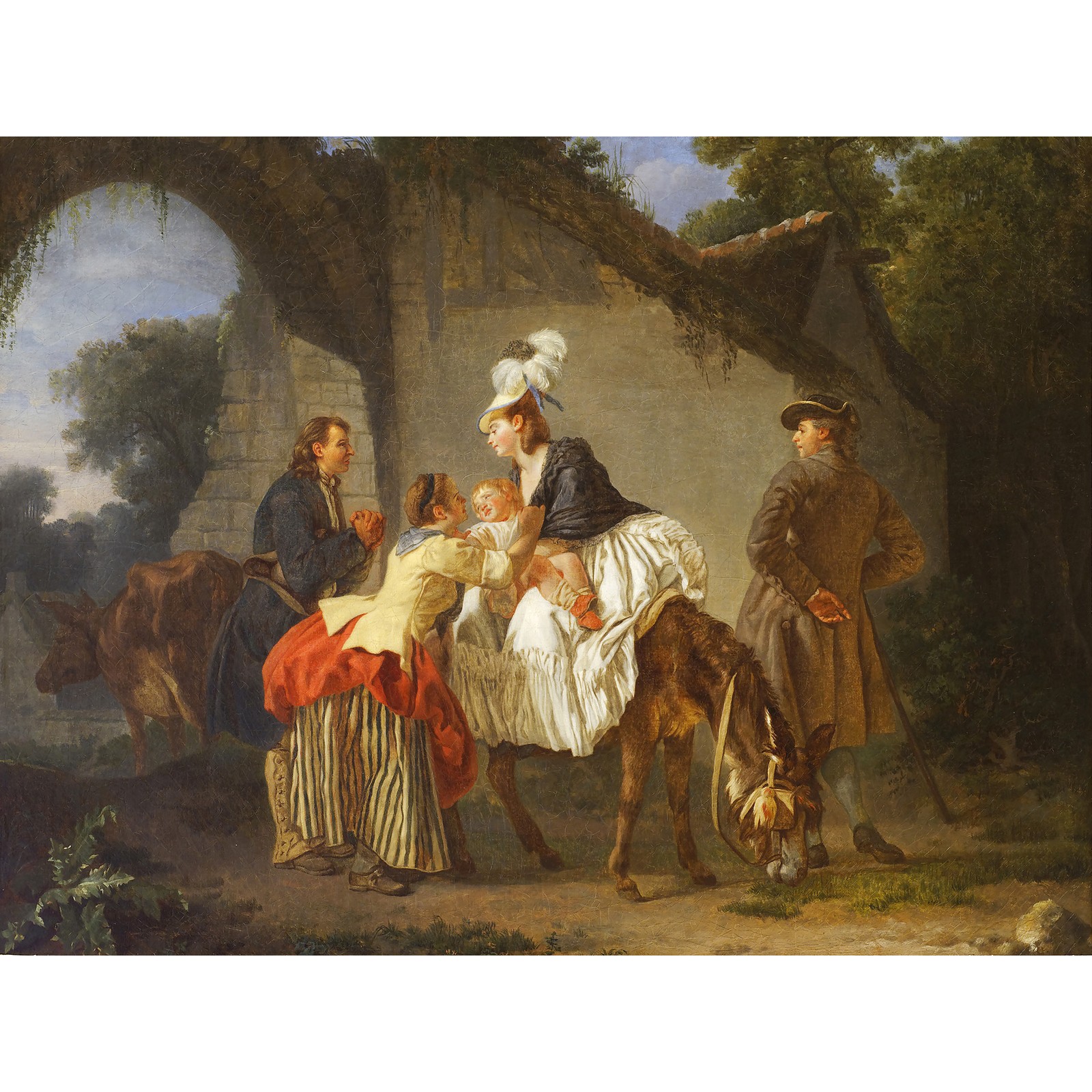 Etienne Aubry Farewell Wet Nurse Painting Huge Wall Art Poster Print