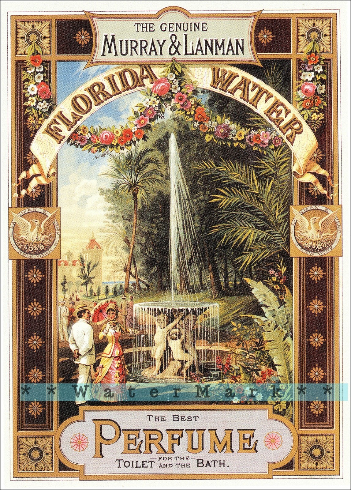 Florida Water 1800 The Best Perfume Vintage Poster Print Retro Decor Art