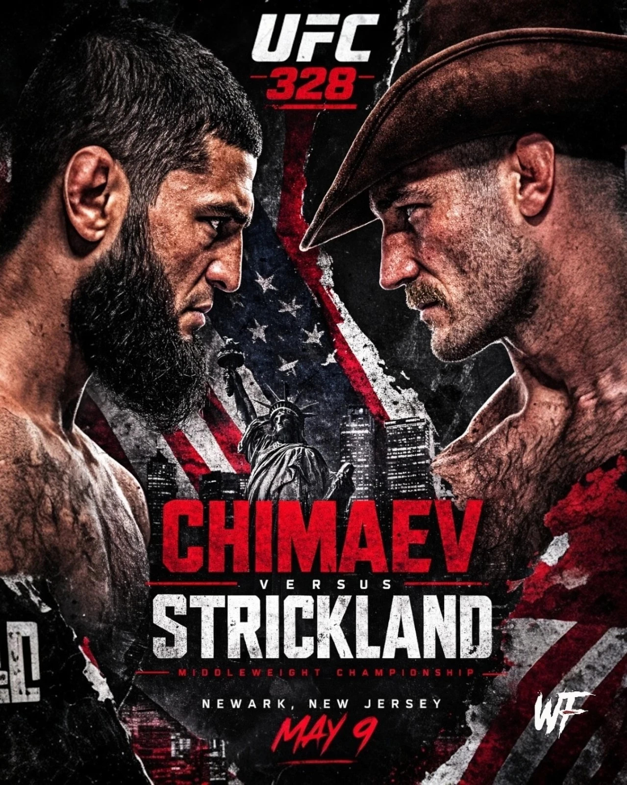 UFC 328 Poster MMA Fight Event Wall Art Decor