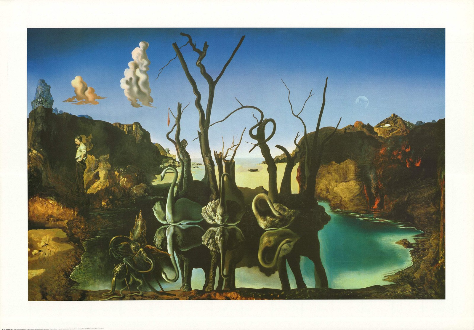 SALVADOR DALI Swans Reflecting Elephants 27.5″ x 39.25″ Offset Lithograph 1994 S