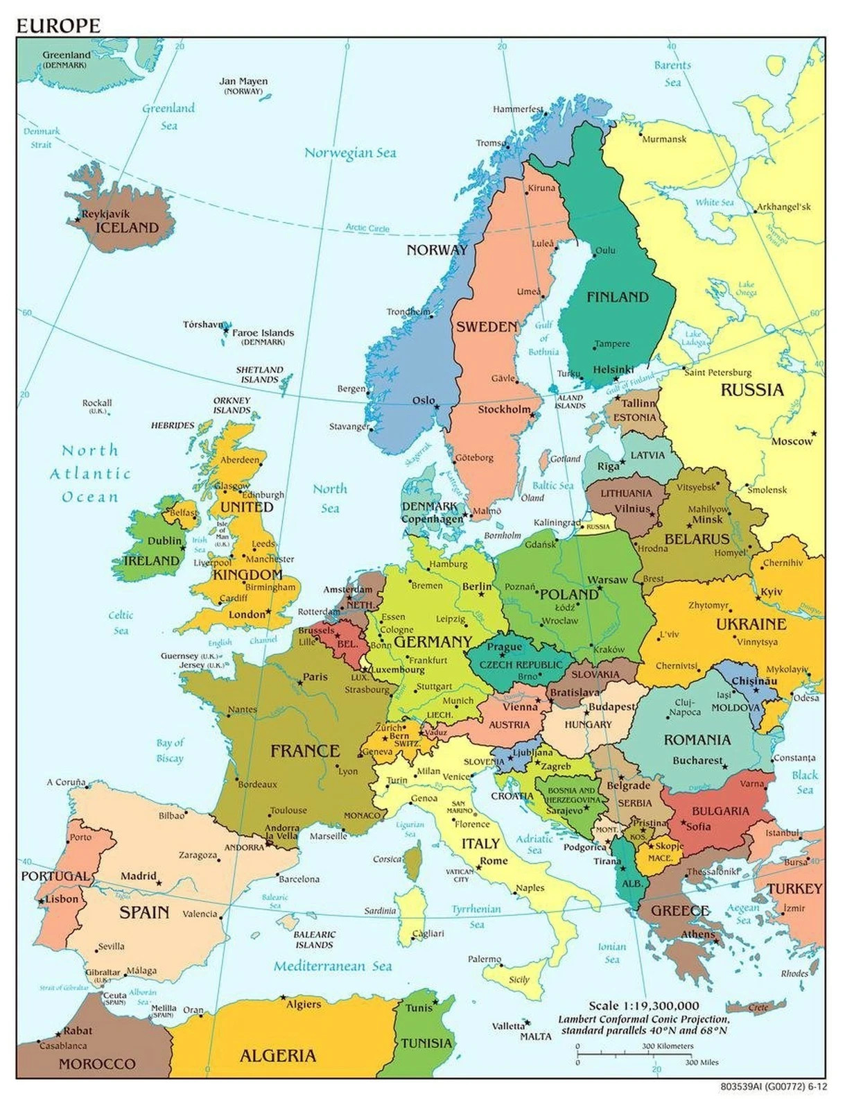 SALE! Political Map – Map of Europe 2012 Poster