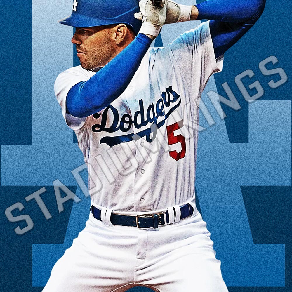 Los Angeles Dodgers Freddie Freeman Vintage Design Wall Art Poster – 11×17 in.