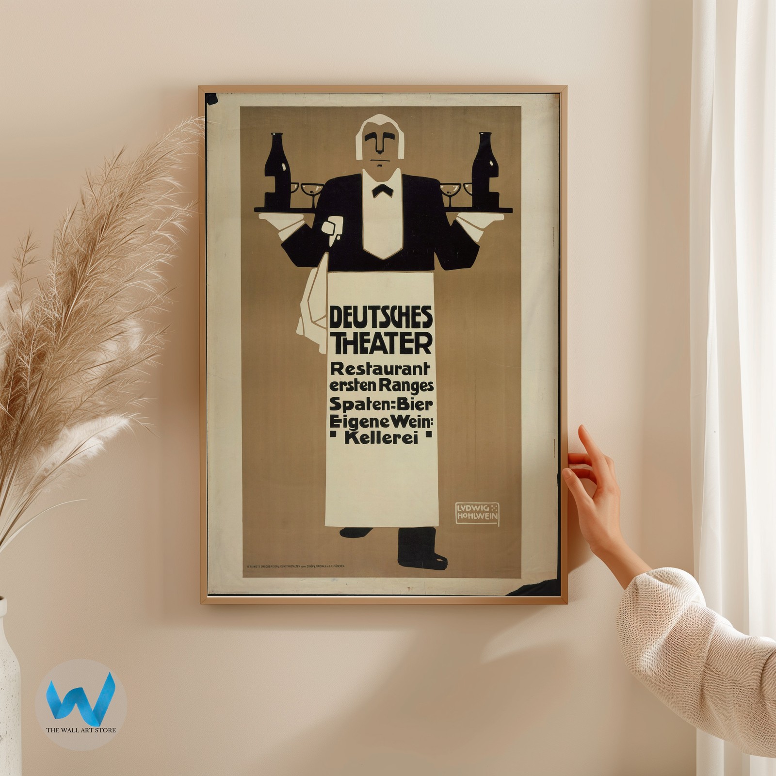 Vintage Art Deco Wall Art Poster – Elegant Waiter Design Home Decor