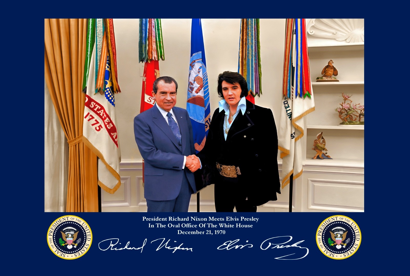 Elvis Presley and President Richard Nixon Poster 13 “x 19 “