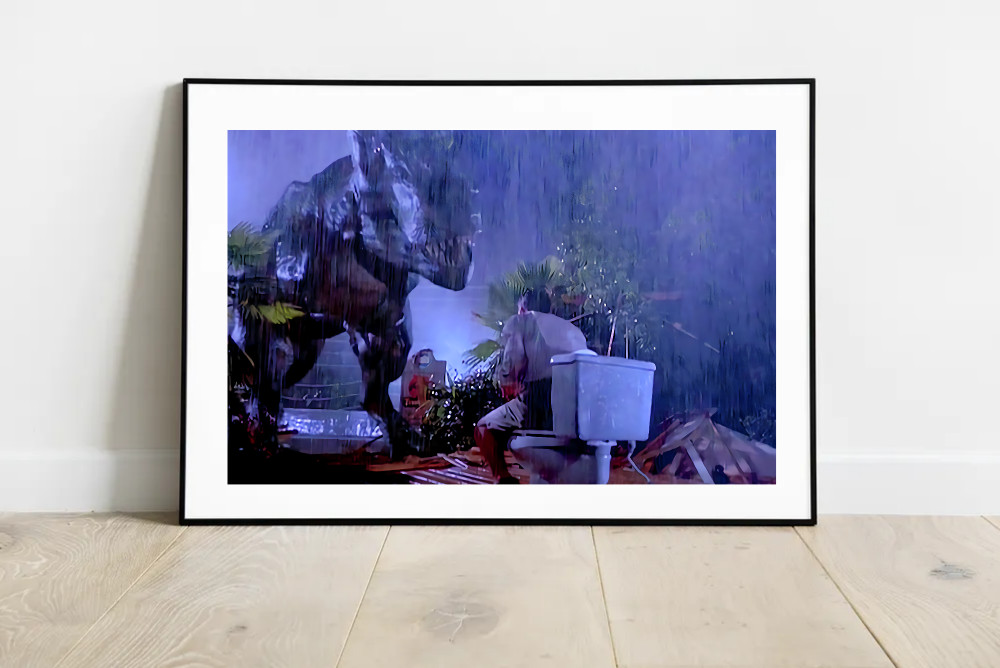 Jurassic Park-Attorney Eaten By Tyrannosaurus -Funny Bathroom Art-826