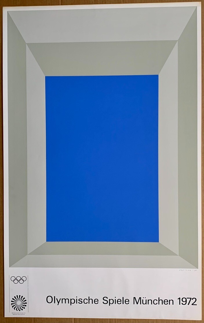 Josef Albers 72 Munich Olympic Poster ORIGINAL Printed in German 25.2″x 40.2″ e3