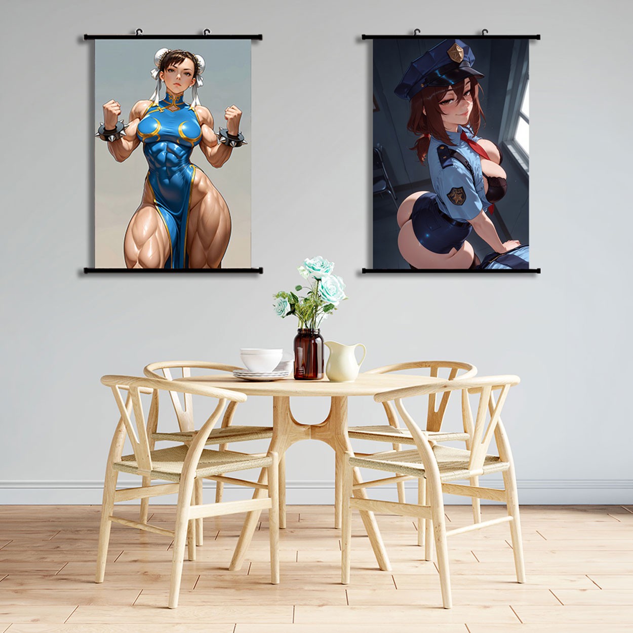 Anime Poster Game Space-buns Lady HD Painting Wall Scroll Poster 60x90cm