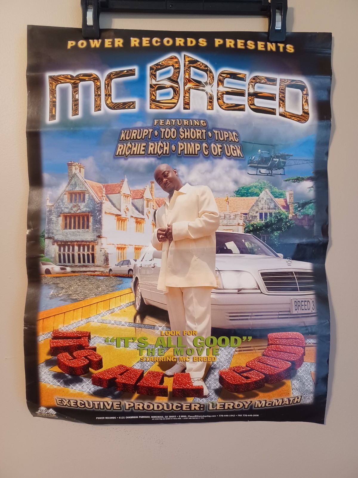 Vintage MC Breed It’s All Good ( 18×24) Promotional Poster 1999 Hip Hop Rap 90s