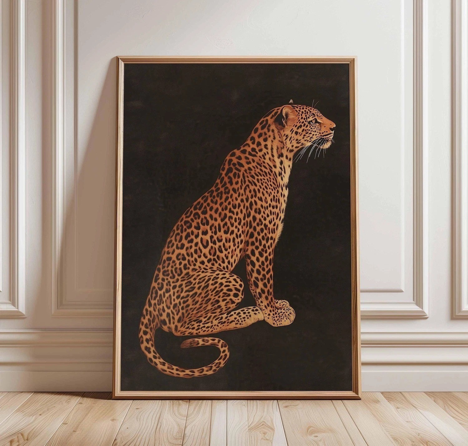 Leopard Portrait Wildlife Minimalist Animal Art Poster
