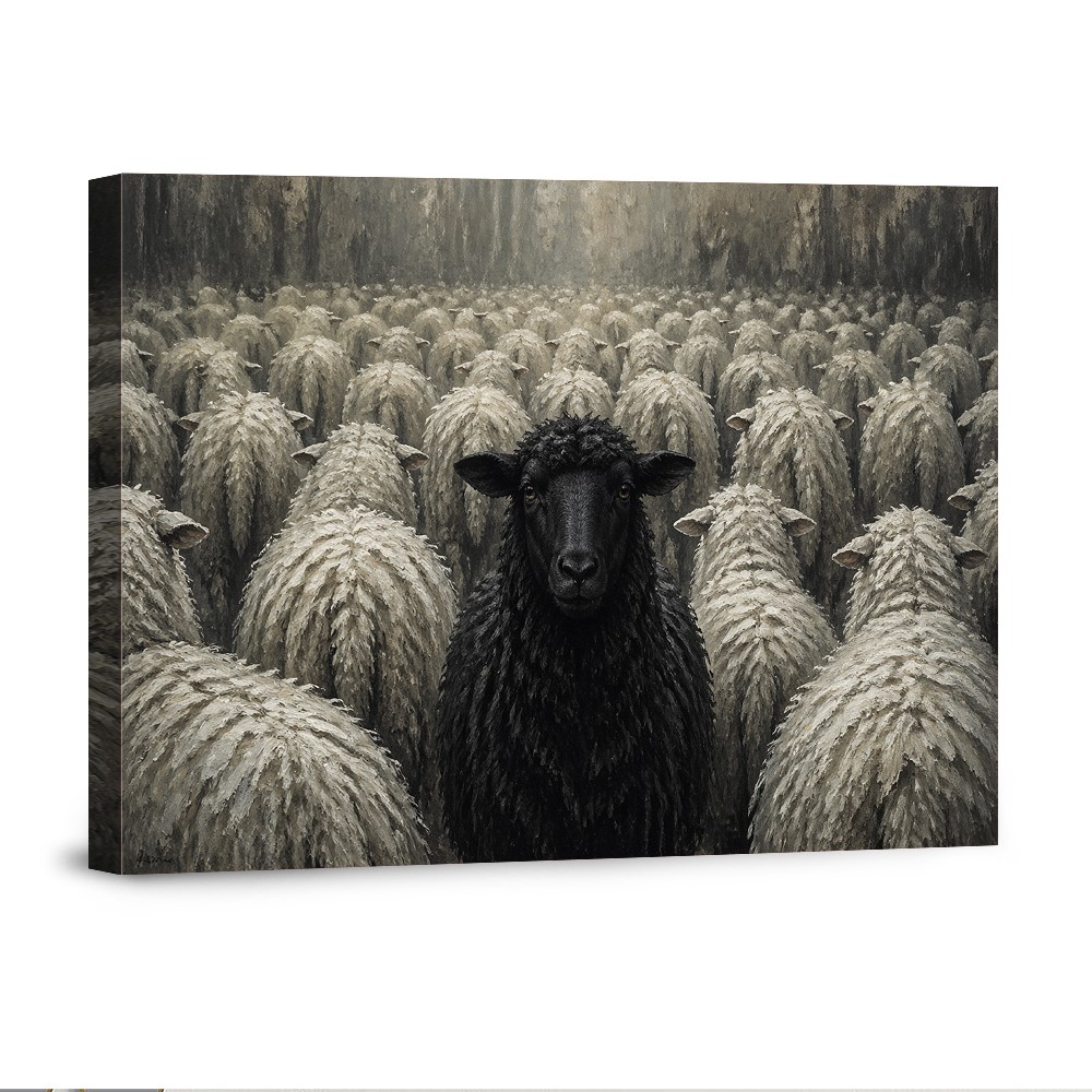 Black Sheep Wall Art Canvas Poster Print Unique Animal Home Decor
