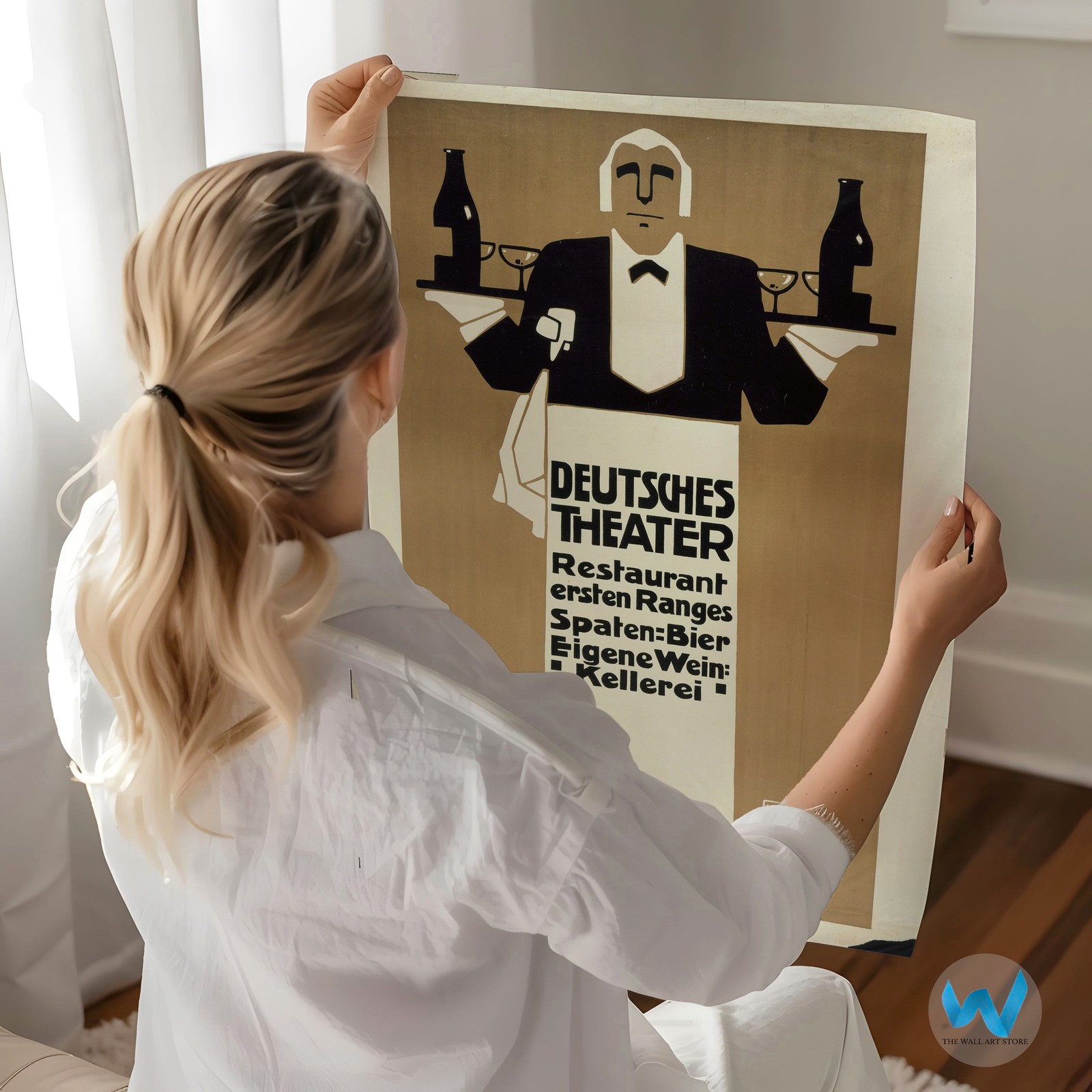 Vintage Art Deco Wall Art Poster – Elegant Waiter Design Home Decor