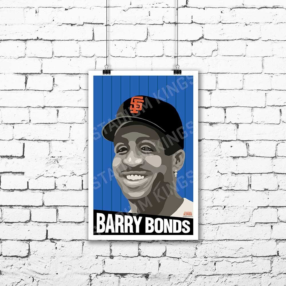 Barry Bonds Baseball Poster Art Print- 11×17 in.