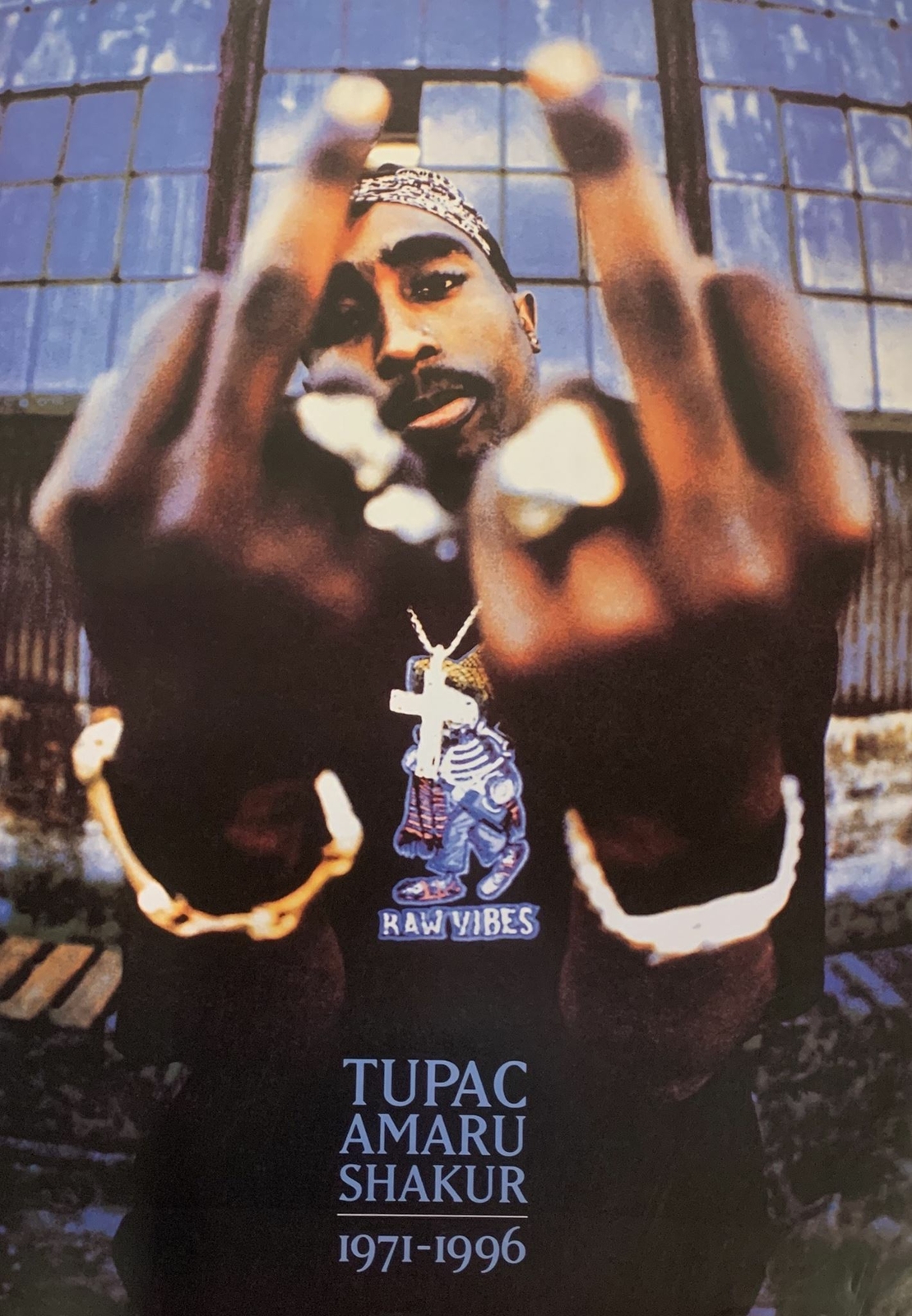 Tupac Middle Fingers Tribute Poster 23 X 33