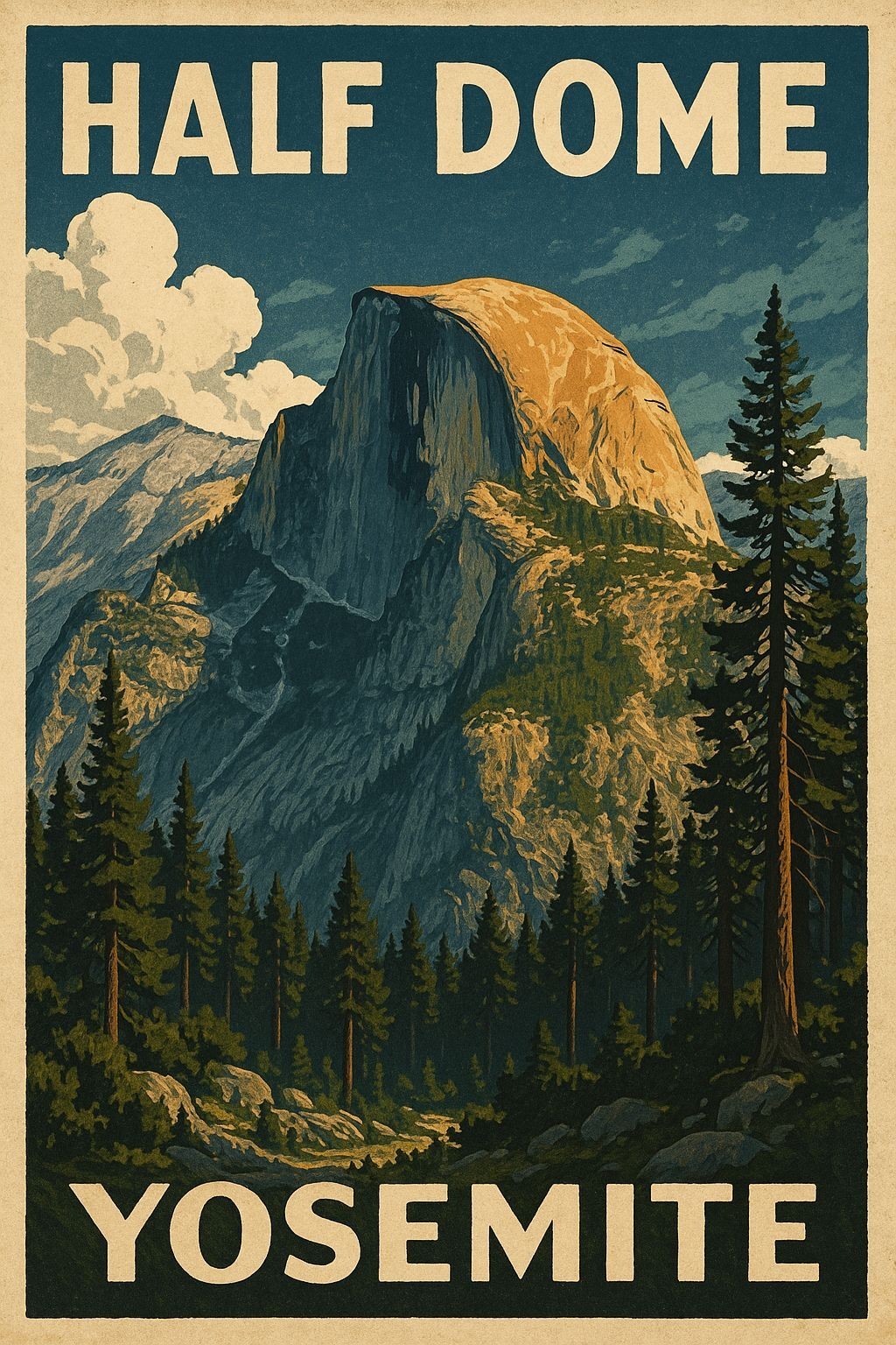 Half Dome Yosemite National Park USA California Poster Repro Print Poster 13×19