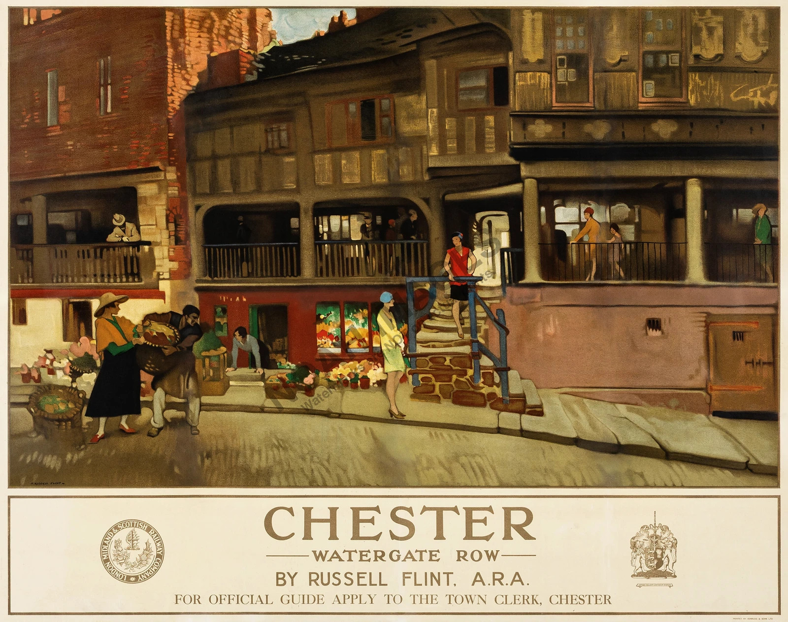 Chester England vintage railway travel promotion poster 16×20