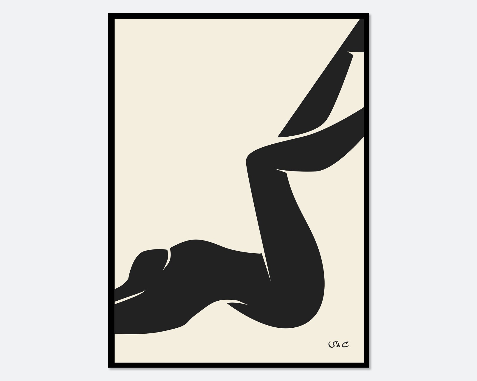 Henri Matisse Nu Bleu Inspired Abstract Woman Body Figure Poster Art Print