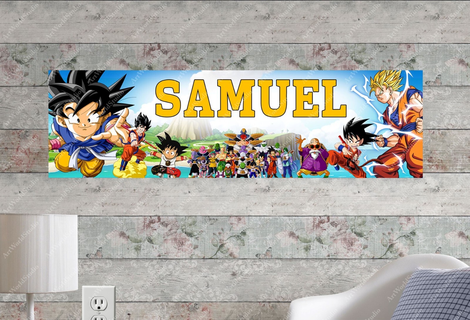 Goku – Personalized Name Poster Customized Birthday Wall Decor Banner