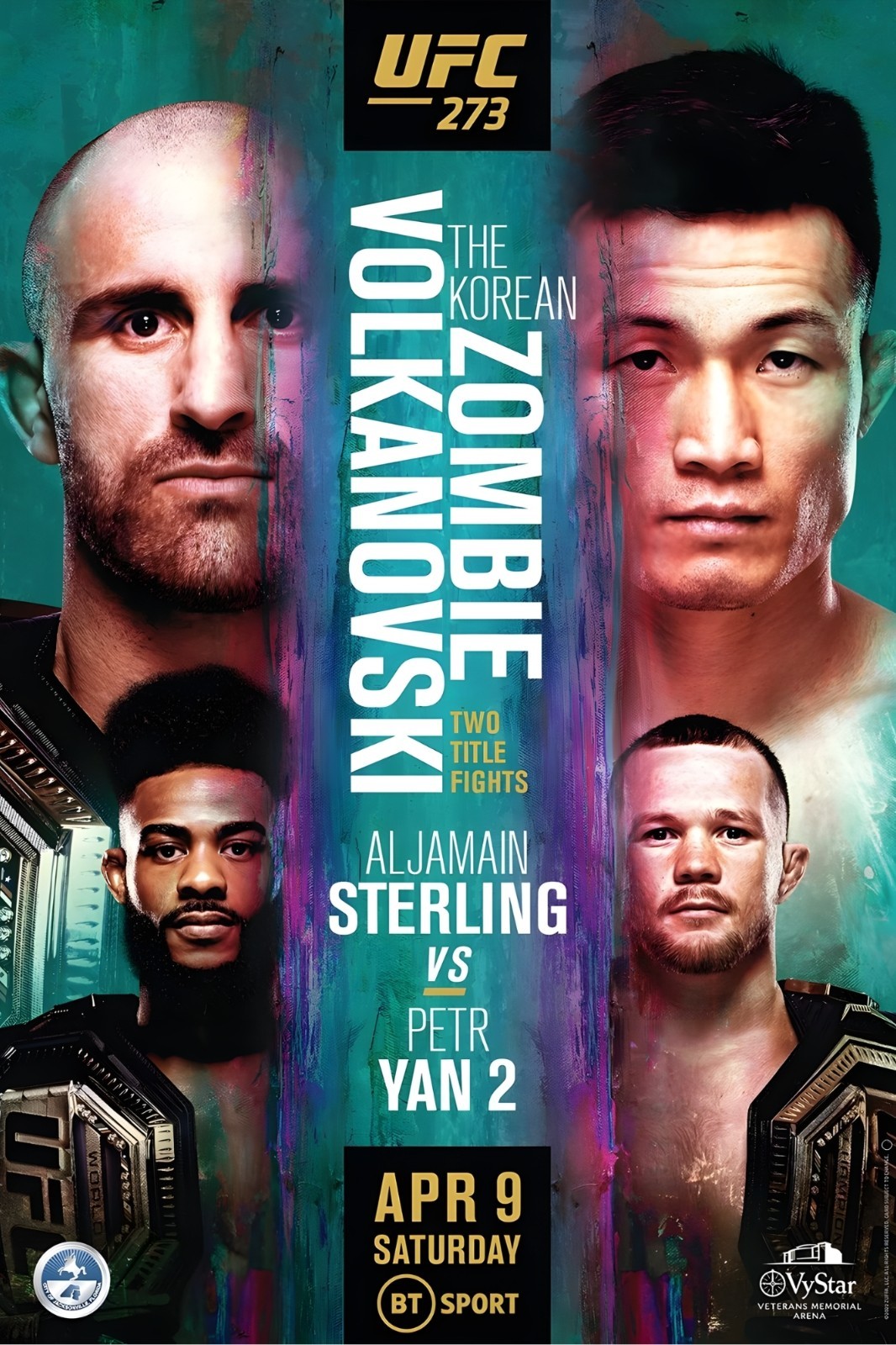 UFC 273 Volkanovski Vs. TKZ 12×18 Fight Poster Reprint