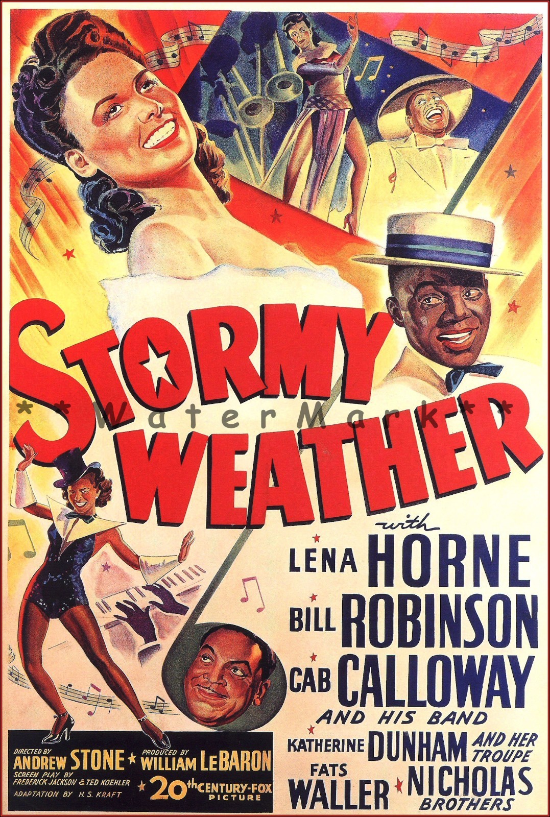 Stormy Weather 1943 Classic Lena Horne Cab Calloway Film Vintage Poster Print