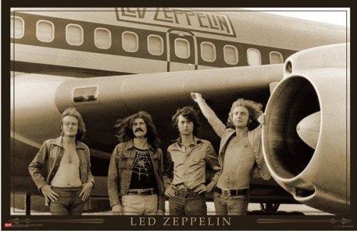 LED ZEPPELIN AIRPLANE 24×36 poster ROBERT PLANT JIMMY PAGE PAUL JONES BONHAM NEW