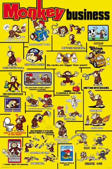 Monkey Business Poster | 16in x 20in Wall Art Print