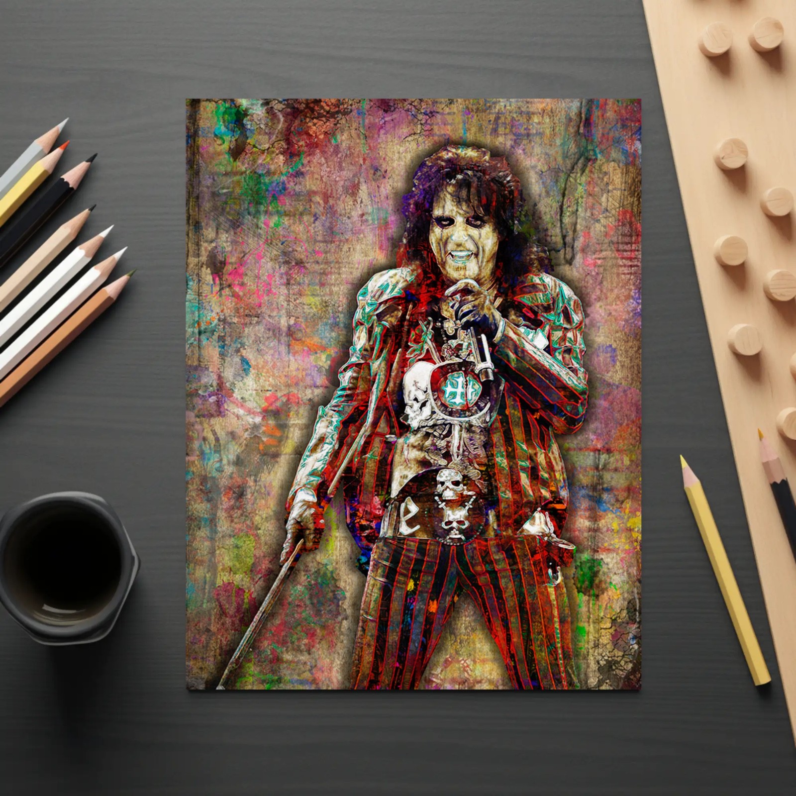 Alice Cooper 8x10in Poster Print ALICE COOPER Tribute Pop Art Free Shipping US